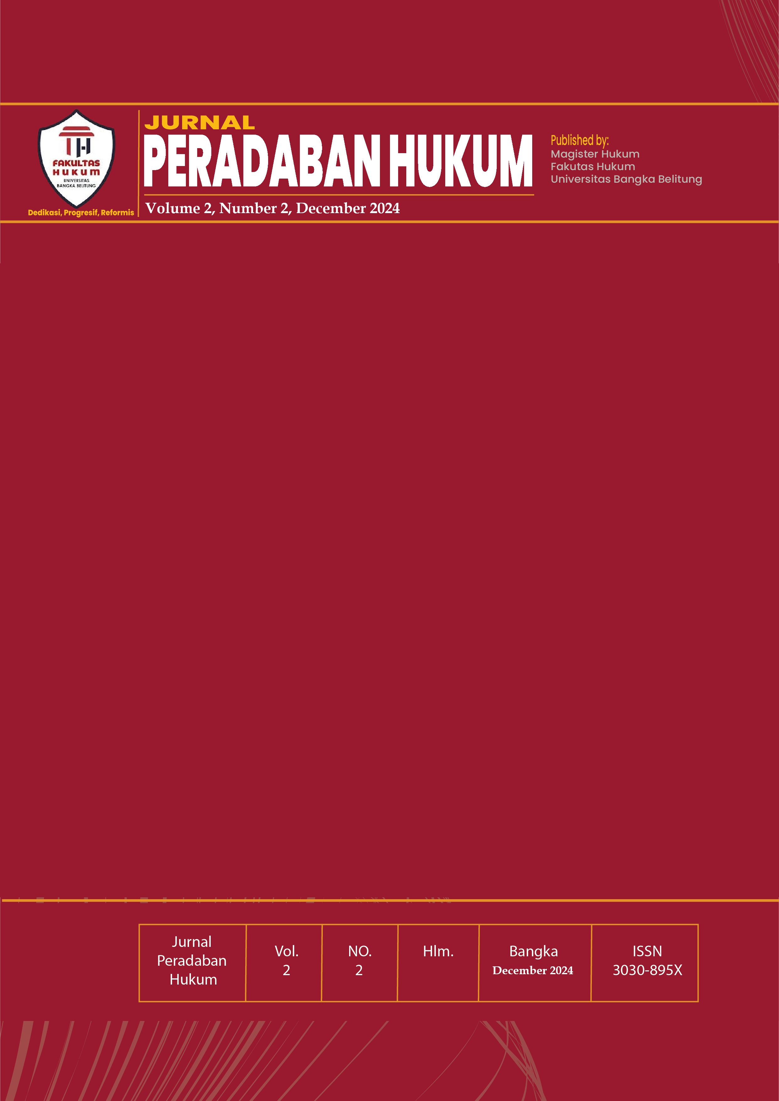 Jurnal Peradaban Hukum Volume 2 Issue 2#2024