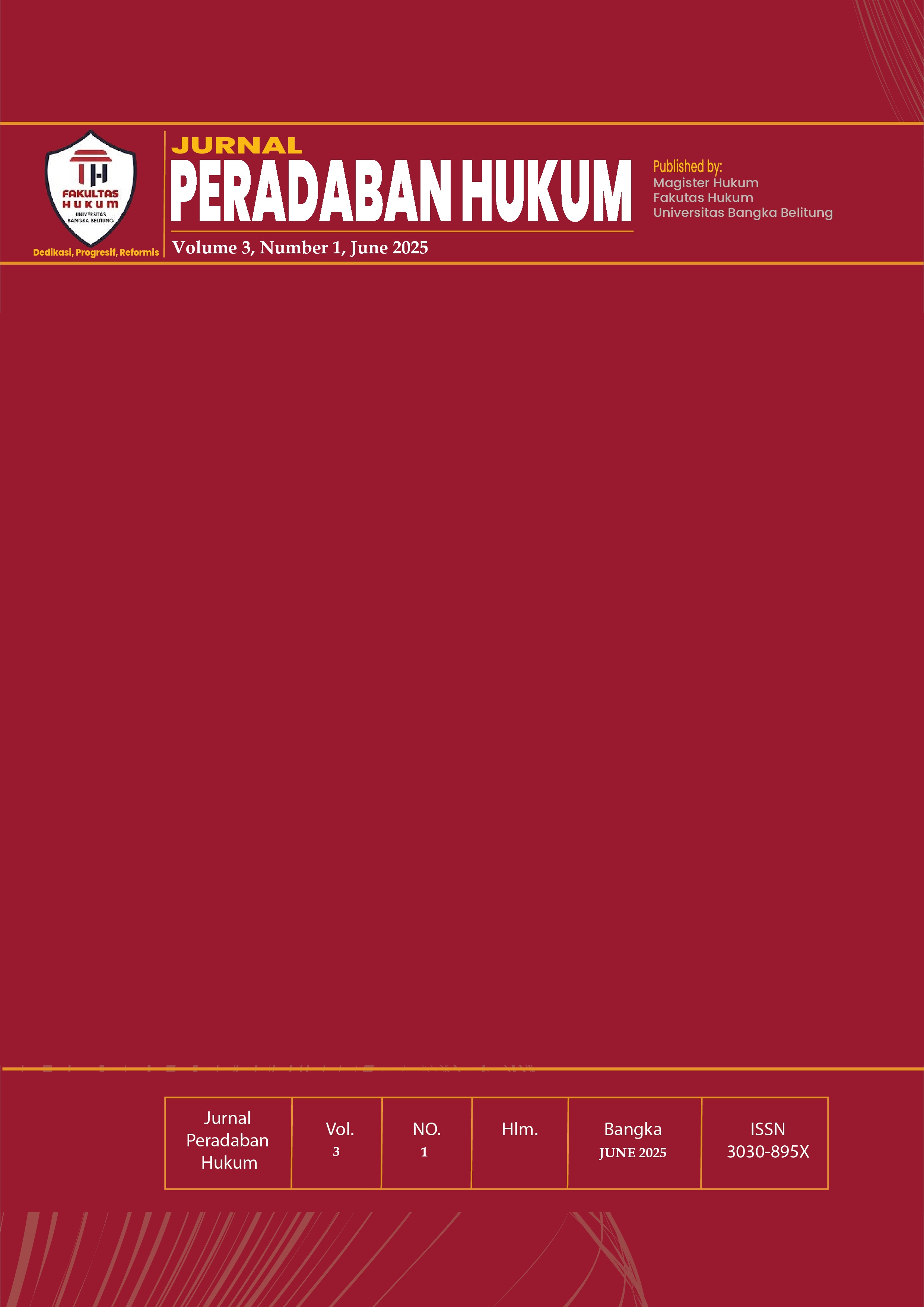 Jurnal Peradaban Hukum Volume 3 Issue 1#2025