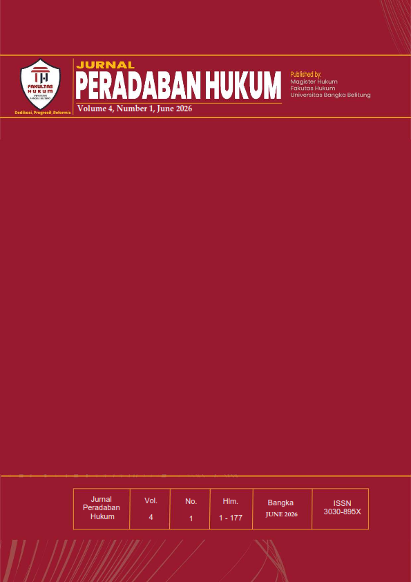 					View Vol. 4 No. 1 (2026): Jurnal Peradaban Hukum
				