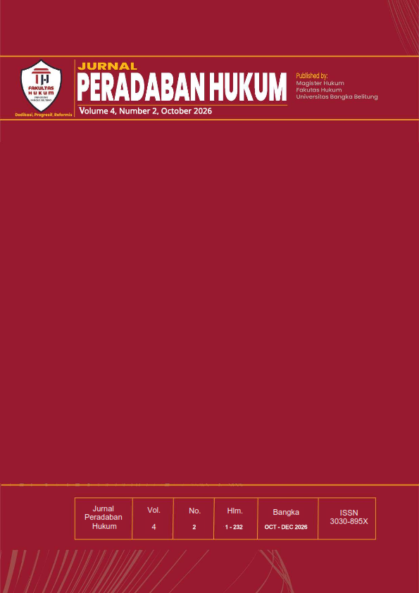 					View Vol. 4 No. 2 (2026): Jurnal Peradaban Hukum
				